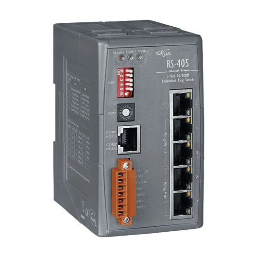 RS-405 5-Port Real-Time Redundant Ring Switch, 10/100Base-TX