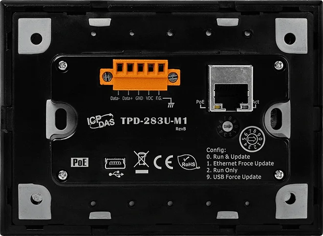 TPD-283U-M1 2.8-inch Touch HMI Device with PoE Ethernet and RS-485