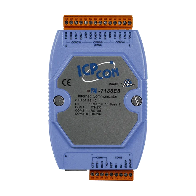 I-7188E8 Programmable Ethernet to 8-Port Serial Converter, RS-232/485