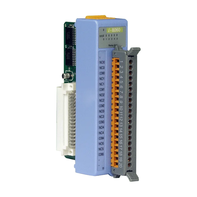 I-8060 6-ch Form C Power Relay Module, Blue Cover