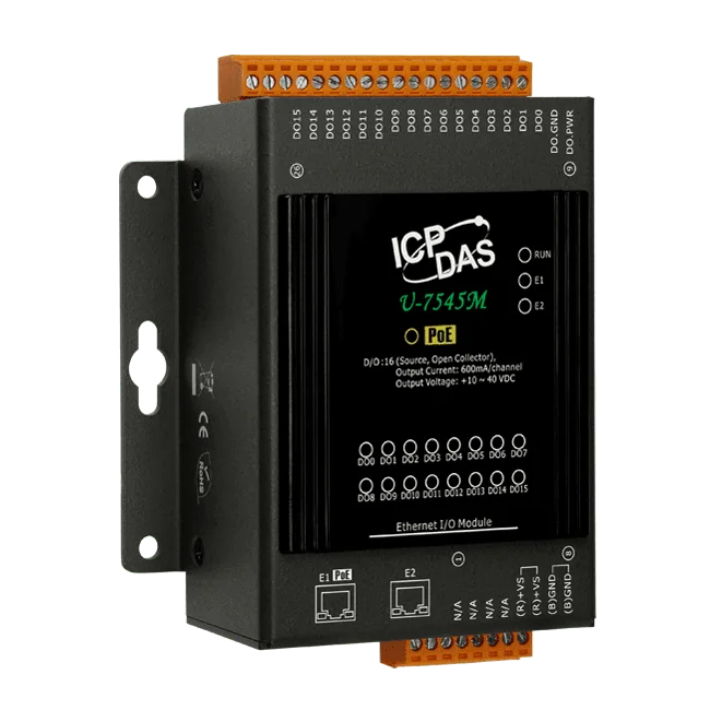U-7545M OPC UA I/O Module, 16-ch Digital Output with PoE and 2-port Switch