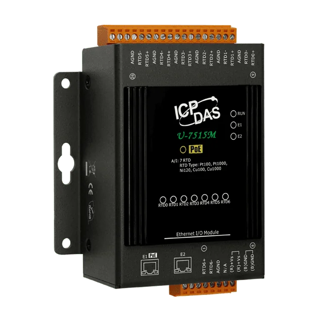 U-7515M OPC UA I/O Module, 7-ch RTD Input with PoE