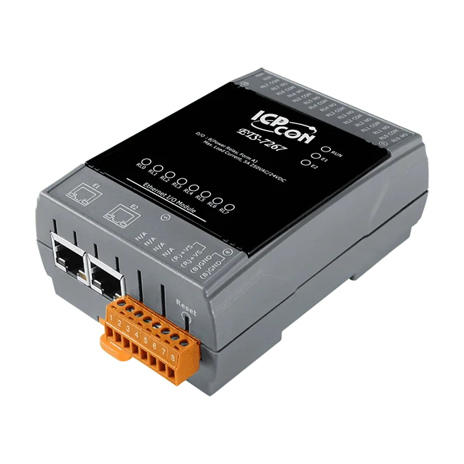 ETS-7267 Ethernet I/O Module, 8-ch Power Relay with 2-Port Switch