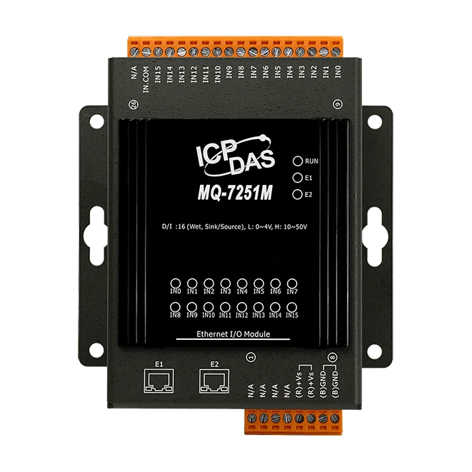MQ-7251M MQTT I/O Module, 16-ch DI with 2-port Ethernet Switch