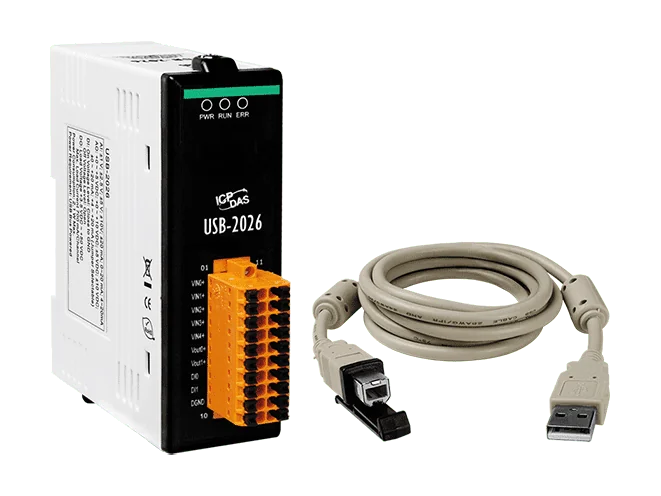 USB-2026 USB I/O Module, 5-ch AI, 2-ch AO, 2-ch DI/DO