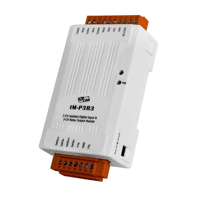 tM-P3R3 RS-485 I/O Module, 3-ch Wet DI and 3-ch Power Relay Output