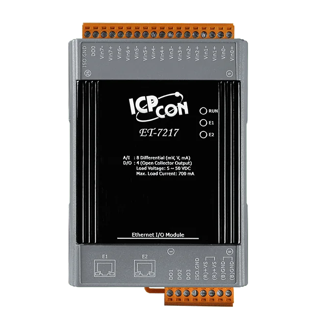 ET-7217 Ethernet I/O Module, 8-ch Analog Input, 4-ch Digital Output