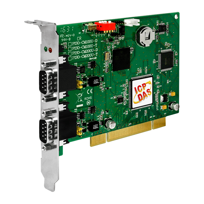 PISO-CM200U-D 2-Port Programmable CAN Universal PCI Card, 9-Pin D-sub