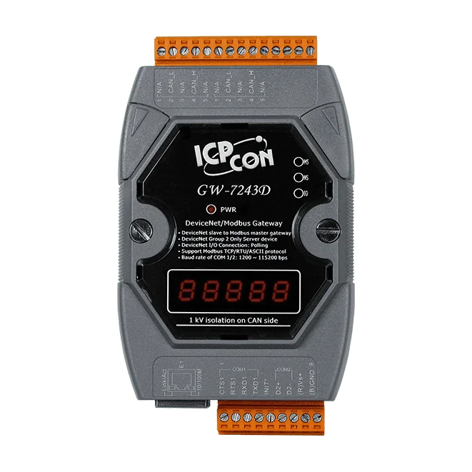 GW-7243D-G DeviceNet Slave / Modbus Master Gateway