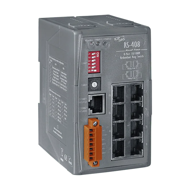 RS-408 Redundant Ring Ethernet Switch, 8-port 10/100Base-TX