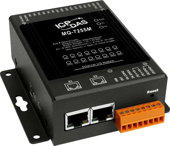 MQ-7255M MQTT I/O Module, 8-ch DI / 8-ch DO with 2-port Ethernet Switch