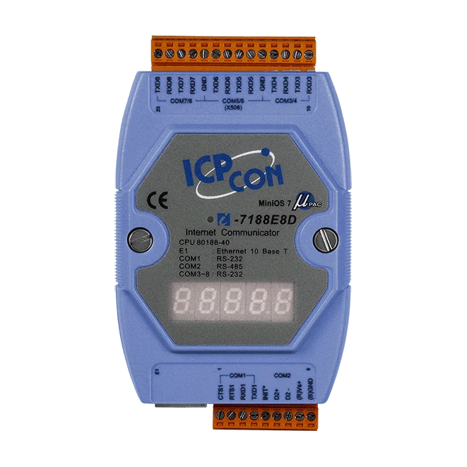 I-7188E8D Programmable Ethernet to Serial Converter, 7x RS-232 / 1x RS-485