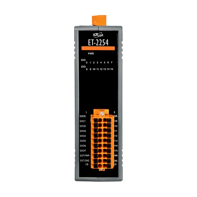 ET-2254 Ethernet I/O Module, 16-ch Universal DIO with 2-port Switch
