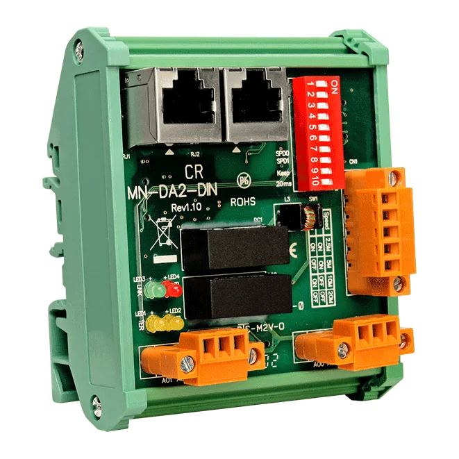 MN-DA2-DIN Distributed Motionnet 2-ch ±10 V Analog Output Module