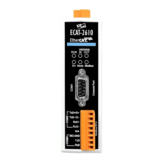 ECAT-2610 EtherCAT to Modbus RTU Gateway, RS-232/422/485