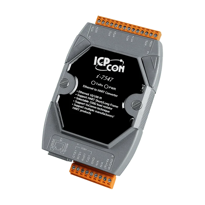 I-7547 Ethernet to HART Converter, 4-Channel HART Master/Slave Gateway