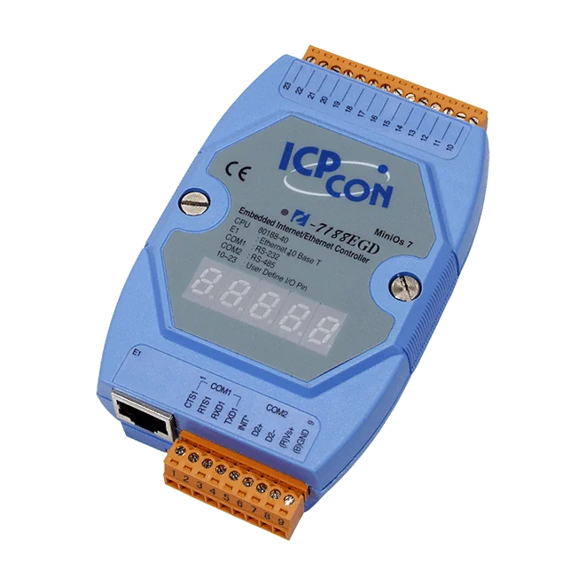 I-7188EGD ISaGRAF Palm-sized Ethernet PAC with 5-digit 7-segment Display