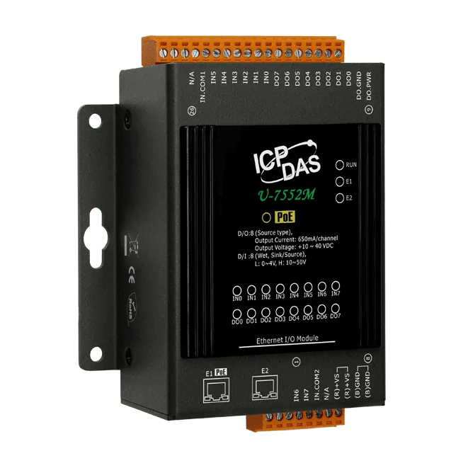 U-7552M OPC UA I/O Module, 8-ch DI/DO with 2-port Ethernet Switch