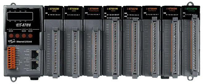 ET-87P8 8-Slot Ethernet I/O Expansion Unit for I-87K Modules, Modbus TCP