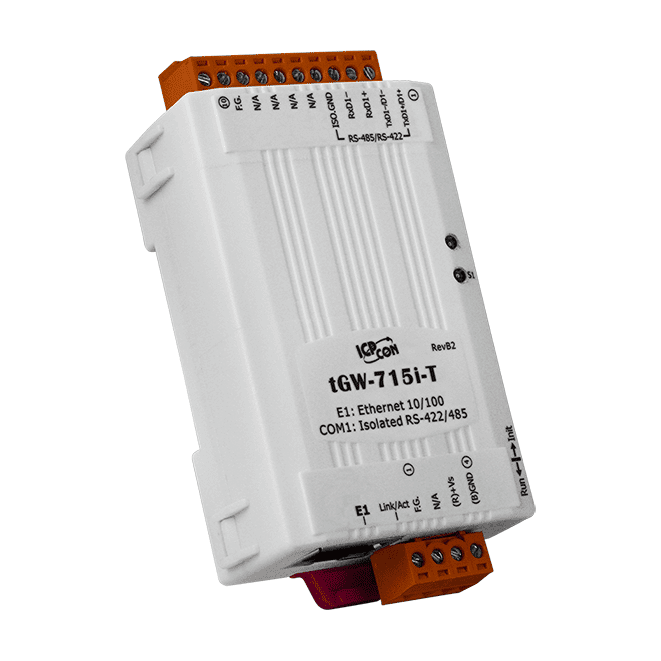 tGW-715i-T Tiny Modbus TCP to RTU/ASCII Gateway, 1-port RS-422/485