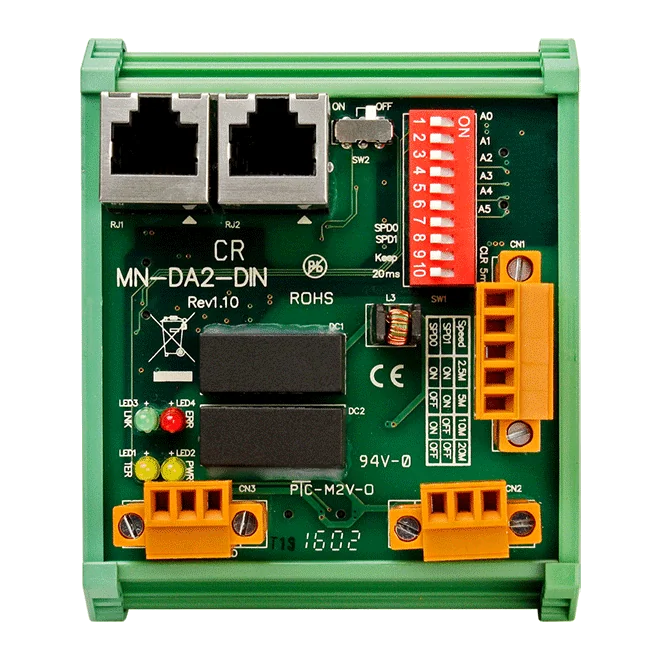 MN-DA2-DIN Distributed Motionnet 2-ch ±10 V Analog Output Module