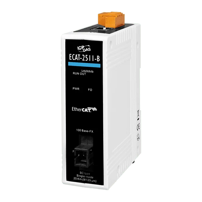 ECAT-2511-B EtherCAT Single-Strand Media Converter, TX 1550 nm, RX 1310 nm