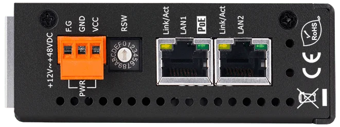 GW-2535iM Modbus TCP to RTU/ASCII Cybersecurity Gateway, 3x RS-422/485
