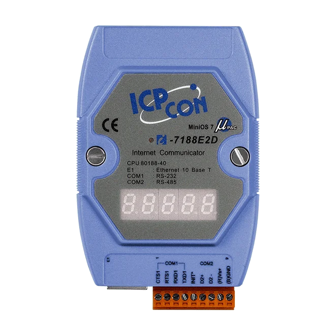 I-7188E2D Ethernet to 2x Serial Converter, RS-232/RS-485 Device Server