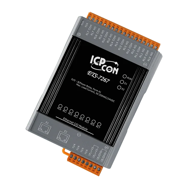 ETS-7267 Ethernet I/O Module, 8-ch Power Relay with 2-Port Switch