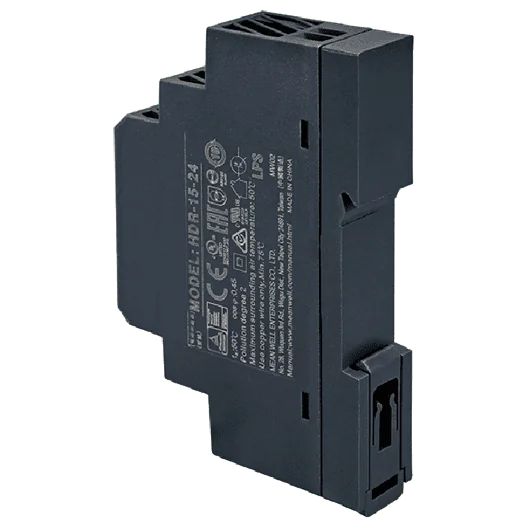 HDR-15-24 Ultra Slim DIN-Rail Power Supply, 24 VDC / 0.63 A Output