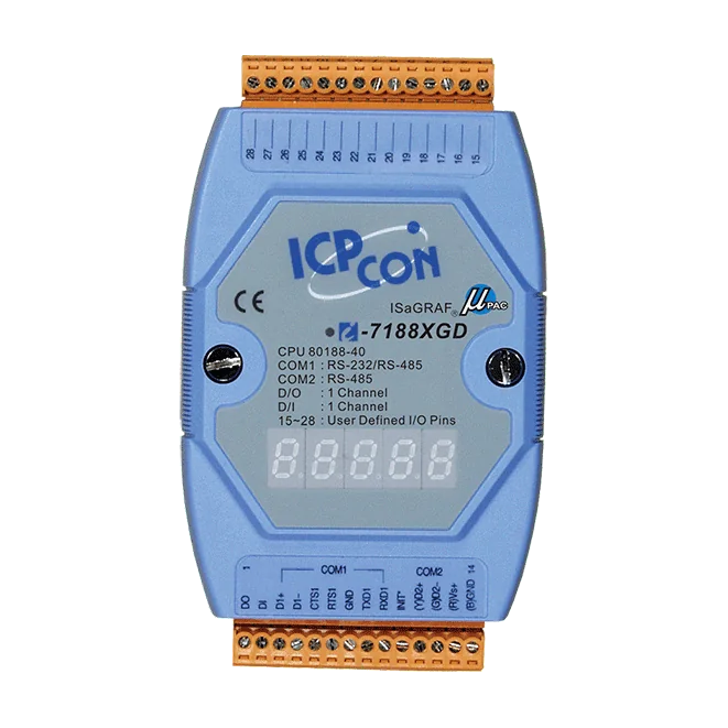I-7188XGD ISaGRAF Palm-Sized Serial PAC with 5-Digit 7-Segment LED Display