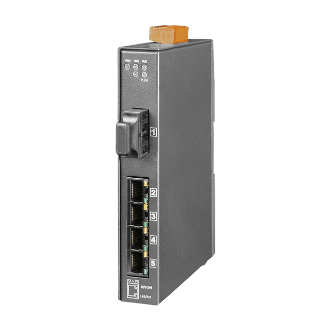 NSM-205AFCS-T Unmanaged Ethernet Switch, 4 RJ-45 + 1 SC Single-mode Fiber