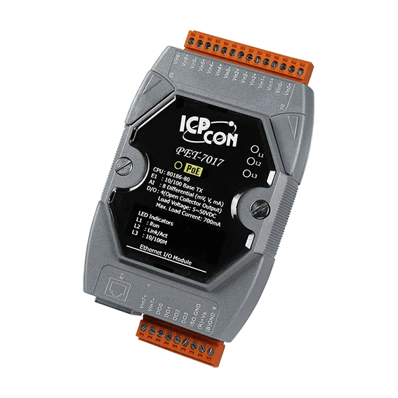 PET-7017 PoE I/O Module, 8-ch Analog Input, 4-ch Digital Output