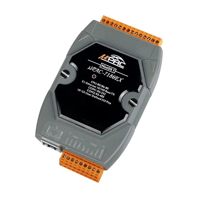 uPAC-7186EX-G Ethernet PAC, 80186-80 CPU, MiniOS7 (Gray Cover)