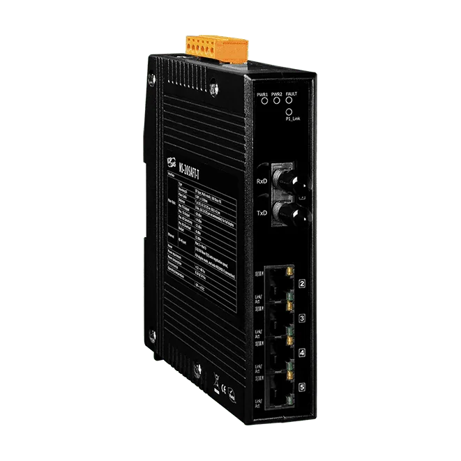 NS-205AFT-T Unmanaged Ethernet Switch, 4-port + 1 Multi-Mode ST Fibre