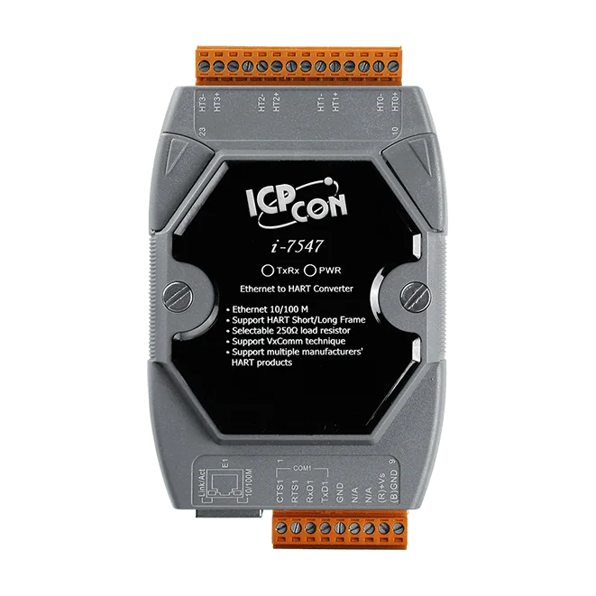I-7547 Ethernet to HART Converter, 4-Channel HART Master/Slave Gateway